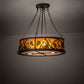 Meyda Lighting Pinecone 26" 6-Light Oil Rubbed Bronze Inverted Pendant Light With Amber Mica & Silver Mica Shade Glass