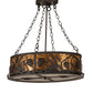 Meyda Lighting Pinecone 26" 6-Light Oil Rubbed Bronze Inverted Pendant Light With Amber Mica & Silver Mica Shade Glass