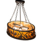 Meyda Lighting Pinecone 26" 6-Light Oil Rubbed Bronze Inverted Pendant Light With Amber Mica & Silver Mica Shade Glass
