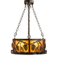 Meyda Lighting Pinecone 26" 6-Light Oil Rubbed Bronze Inverted Pendant Light With Amber Mica & Silver Mica Shade Glass