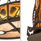 Meyda Lighting Pinecone 26" 6-Light Oil Rubbed Bronze Inverted Pendant Light With Amber Mica & Silver Mica Shade Glass