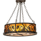 Meyda Lighting Pinecone 26" 6-Light Oil Rubbed Bronze Inverted Pendant Light With Amber Mica & Silver Mica Shade Glass