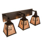 Meyda Lighting Pinecone 27" 3-Light Craftsman Brown Vanity Light With Silver Mica Shade Glass