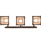 Meyda Lighting Pinecone 27" 3-Light Craftsman Brown Vanity Light With Silver Mica Shade Glass