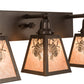 Meyda Lighting Pinecone 27" 3-Light Craftsman Brown Vanity Light With Silver Mica Shade Glass