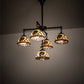 Meyda Lighting Pinecone 30" 5-Light Craftsman Brown Chandelier With Multi-Colored Shade Glass