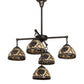 Meyda Lighting Pinecone 30" 5-Light Craftsman Brown Chandelier With Multi-Colored Shade Glass