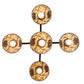 Meyda Lighting Pinecone 30" 5-Light Craftsman Brown Chandelier With Multi-Colored Shade Glass