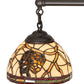 Meyda Lighting Pinecone 30" 5-Light Craftsman Brown Chandelier With Multi-Colored Shade Glass