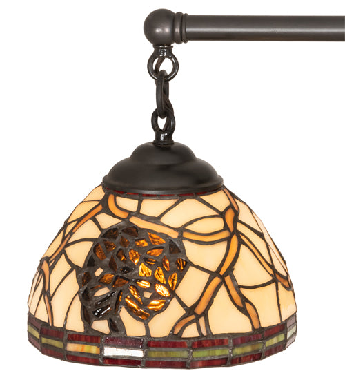 Meyda Lighting Pinecone 30" 5-Light Craftsman Brown Chandelier With Multi-Colored Shade Glass
