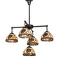 Meyda Lighting Pinecone 30" 5-Light Craftsman Brown Chandelier With Multi-Colored Shade Glass