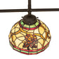 Meyda Lighting Pinecone 31" 3-Light Oil Rubbed Bronze Island Pendant Light With Multi-Colored Shade Glass