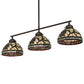 Meyda Lighting Pinecone 31" 3-Light Oil Rubbed Bronze Island Pendant Light With Multi-Colored Shade Glass