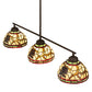 Meyda Lighting Pinecone 31" 3-Light Oil Rubbed Bronze Island Pendant Light With Multi-Colored Shade Glass