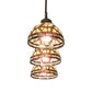 Meyda Lighting Pinecone 31" 3-Light Oil Rubbed Bronze Island Pendant Light With Multi-Colored Shade Glass