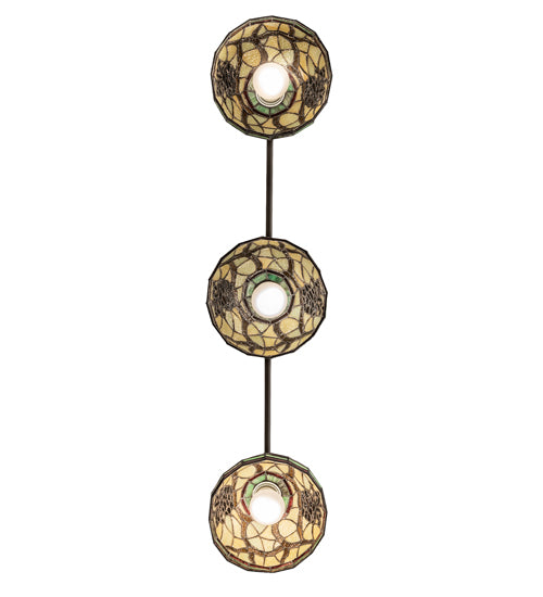 Meyda Lighting Pinecone 31" 3-Light Oil Rubbed Bronze Island Pendant Light With Multi-Colored Shade Glass