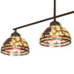 Meyda Lighting Pinecone 31" 3-Light Oil Rubbed Bronze Island Pendant Light With Multi-Colored Shade Glass