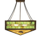 Meyda Lighting Pinecone 33" 4-Light Antique Copper Semi-flush Mount Light With Green;Multi-Colored Shade Glass