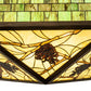 Meyda Lighting Pinecone 33" 4-Light Antique Copper Semi-flush Mount Light With Green;Multi-Colored Shade Glass