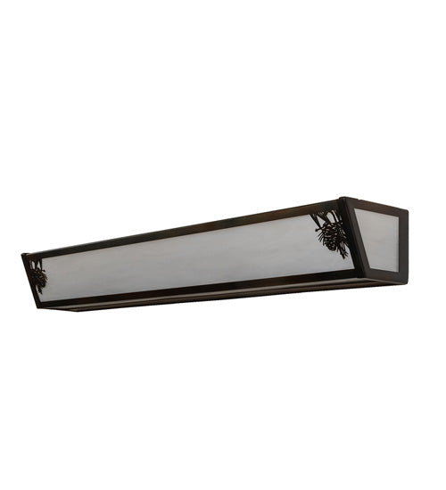 Meyda Lighting Pinecone 36" 4-Light Dark Burnished Antique Copper Vanity Light With White Opal Shade Glass