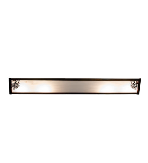 Meyda Lighting Pinecone 36" 4-Light Dark Burnished Antique Copper Vanity Light With White Opal Shade Glass