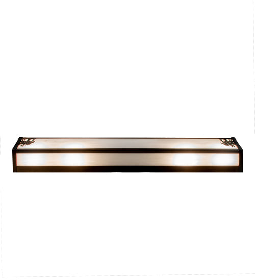 Meyda Lighting Pinecone 36" 4-Light Dark Burnished Antique Copper Vanity Light With White Opal Shade Glass