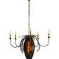 Meyda Lighting Pinecone 36" 5-Light 5-Arm Antique Copper Chandelier With Amber & Faux Candlelight Shade