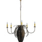 Meyda Lighting Pinecone 36" 5-Light 5-Arm Antique Copper Chandelier With Amber & Faux Candlelight Shade