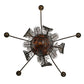 Meyda Lighting Pinecone 36" 5-Light 5-Arm Antique Copper Chandelier With Amber & Faux Candlelight Shade