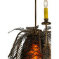 Meyda Lighting Pinecone 36" 5-Light 5-Arm Antique Copper Chandelier With Amber & Faux Candlelight Shade