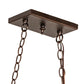Meyda Lighting Pinecone 39" 3-Light Mahogany Bronze Mission Island Pendant Light With Multi-Colored Shade Glass