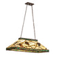 Meyda Lighting Pinecone 39" 3-Light Mahogany Bronze Mission Island Pendant Light With Multi-Colored Shade Glass