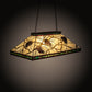 Meyda Lighting Pinecone 39" 3-Light Mahogany Bronze Mission Island Pendant Light With Multi-Colored Shade Glass