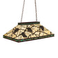 Meyda Lighting Pinecone 39" 3-Light Mahogany Bronze Mission Island Pendant Light With Multi-Colored Shade Glass