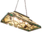 Meyda Lighting Pinecone 39" 3-Light Mahogany Bronze Mission Island Pendant Light With Multi-Colored Shade Glass