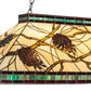 Meyda Lighting Pinecone 39" 3-Light Mahogany Bronze Mission Island Pendant Light With Multi-Colored Shade Glass
