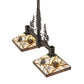 Meyda Lighting Pinecone 40" 2-Light Coffee Bean Island Pendant Light With Multi-Colored Stained Shade Glass