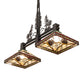 Meyda Lighting Pinecone 40" 2-Light Coffee Bean Island Pendant Light With Multi-Colored Stained Shade Glass