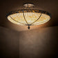 Meyda Lighting Pinecone 42" 6-Light Antique Copper Semi-flush Mount Light With Brown & Beige Shade Glass