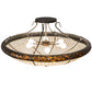 Meyda Lighting Pinecone 42" 6-Light Antique Copper Semi-flush Mount Light With Brown & Beige Shade Glass