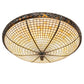 Meyda Lighting Pinecone 42" 6-Light Antique Copper Semi-flush Mount Light With Brown & Beige Shade Glass