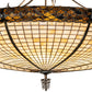 Meyda Lighting Pinecone 42" 6-Light Antique Copper Semi-flush Mount Light With Brown & Beige Shade Glass