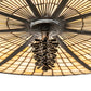 Meyda Lighting Pinecone 42" 6-Light Antique Copper Semi-flush Mount Light With Brown & Beige Shade Glass