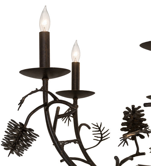 Meyda Lighting Pinecone 42" 8-Light Chestnut Chandelier