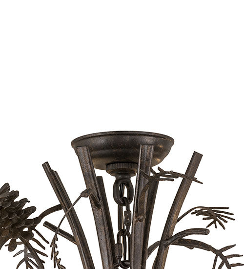 Meyda Lighting Pinecone 42" 8-Light Chestnut Chandelier