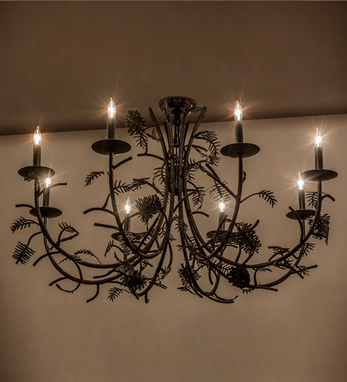 Meyda Lighting Pinecone 42" 8-Light Chestnut Chandelier