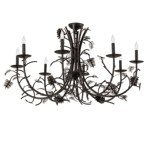 Meyda Lighting Pinecone 42" 8-Light Chestnut Chandelier
