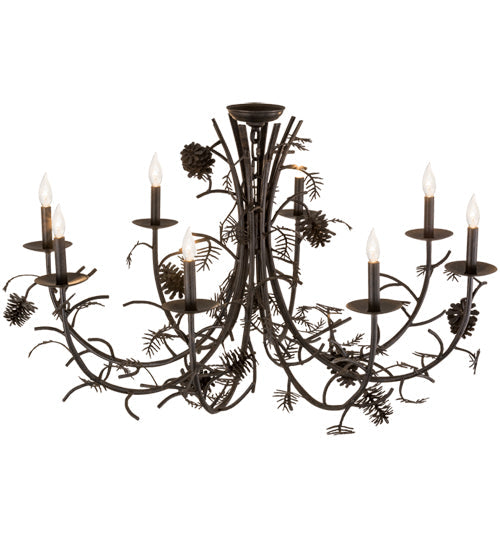 Meyda Lighting Pinecone 42" 8-Light Chestnut Chandelier