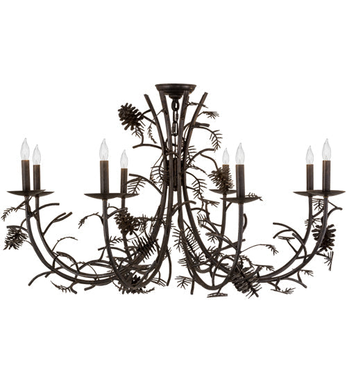 Meyda Lighting Pinecone 42" 8-Light Chestnut Chandelier
