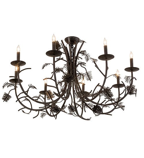 Meyda Lighting Pinecone 42" 8-Light Chestnut Chandelier